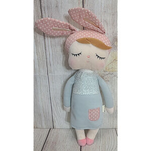 Metoo Plush Angela Bunny Stuffed Animal Sleeping Girl Kawaii 15"